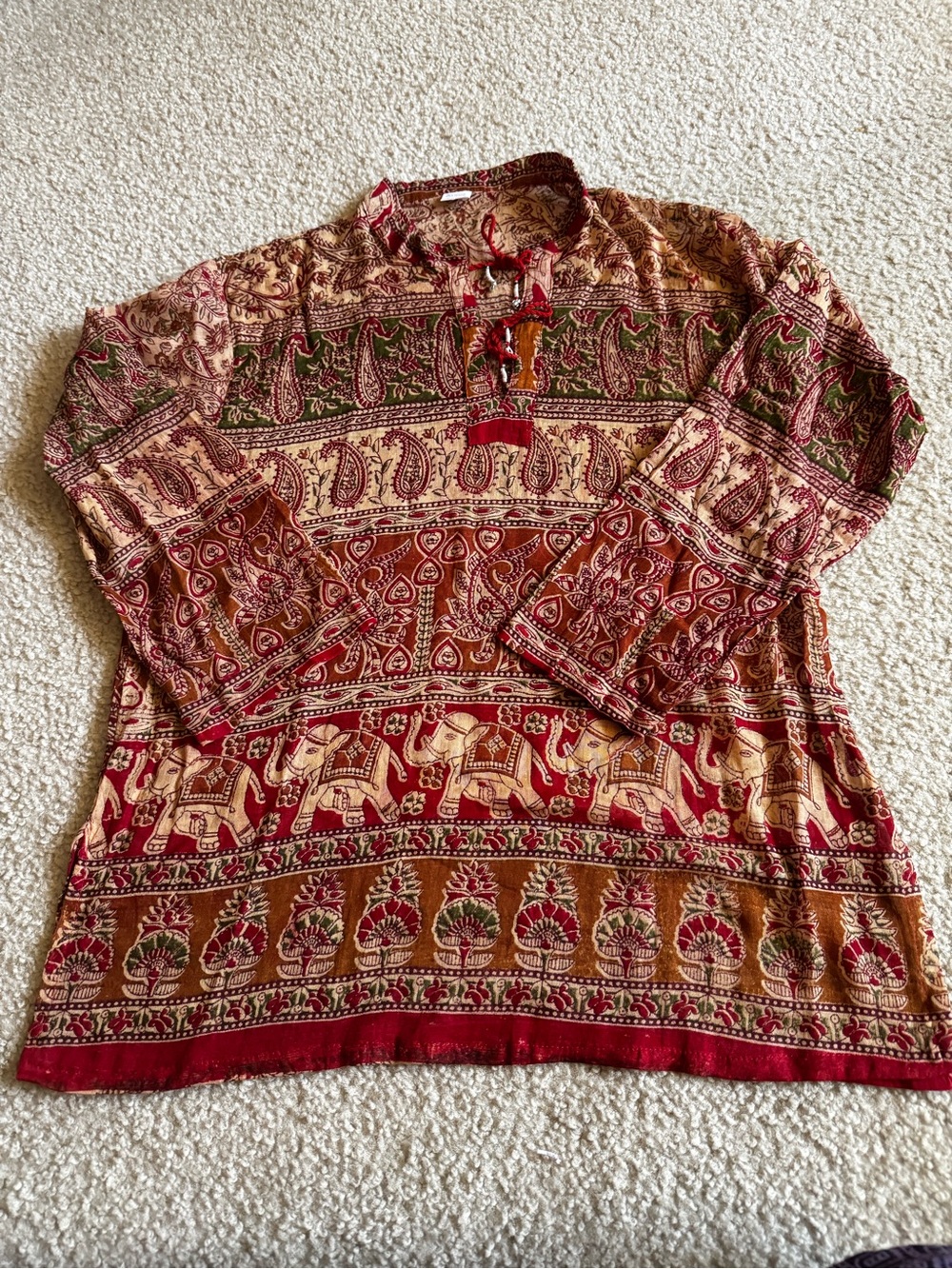 Vintage Boho Indian Tunic Top one size